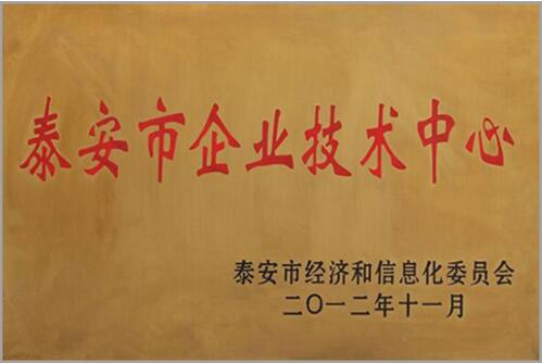 泰安市企業(yè)技術中心稱號